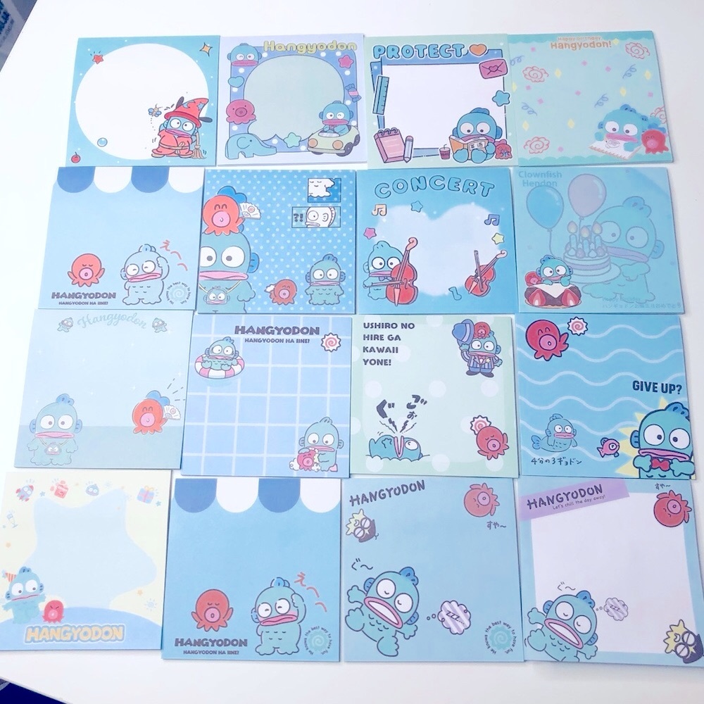 [SANRIO] Set if 16 Hangyodon Sticky Notes